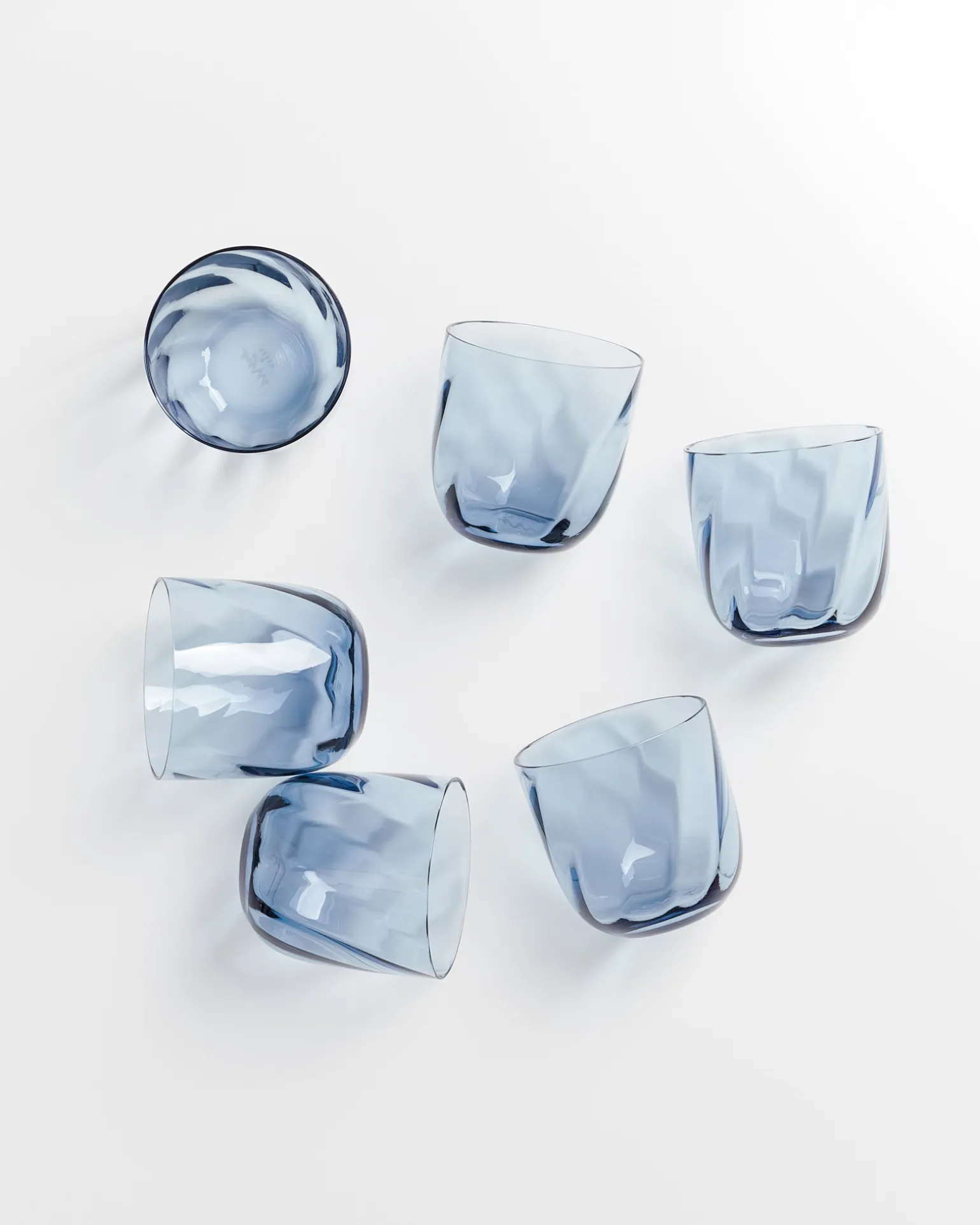 Calma Glas klein swirl blau 6er-Set