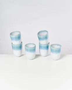 Alcachofra Becher groß grünblau 6er-Set