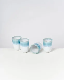 Alcachofra Becher groß grünblau 4er-Set