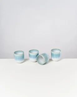 Alcachofra Becher klein grünblau 4er-Set