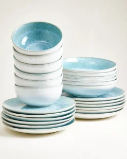 Alcachofra Geschirr-Set grünblau 24-teilig