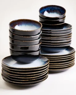 Alcachofra Geschirr-Set schwarzblau 32-teilig