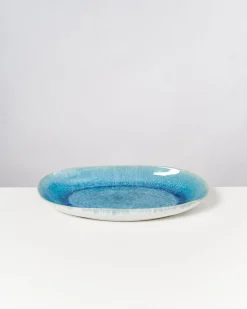 Alcachofra Servierplatte L grünblau