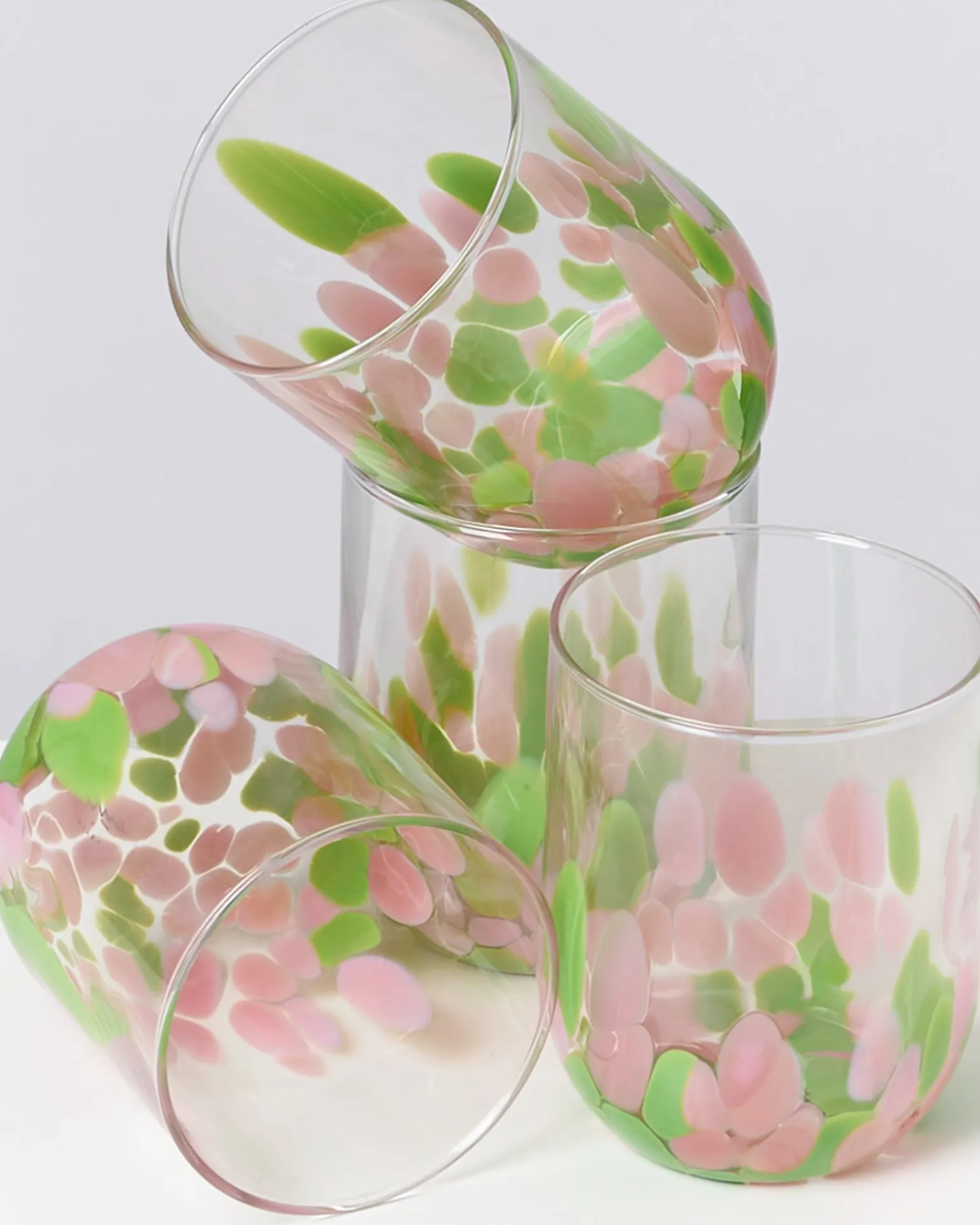 Alegria Glas groß rosa grün