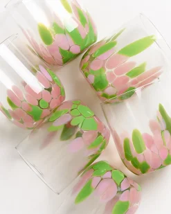 Alegria Glas groß rosa grün 6er-Set