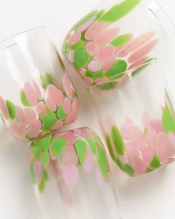 Alegria Glas groß rosa grün 4er-Set