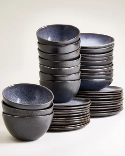 Areia Geschirr-Set schwarz 40-teilig