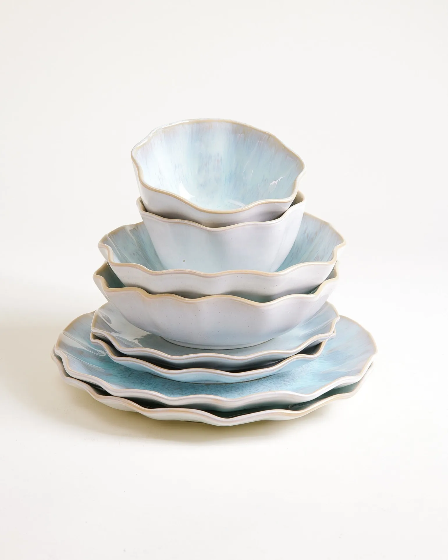 Areia Geschirr-Set shell azur 8-teilig