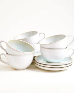 Areia Teetasse & Untertasse groß classic azur 6er-Set