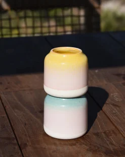 Bebé Vase S gesprenkelt gelb rosa