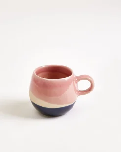 Bica Espressotasse rosa sand dunkelblau