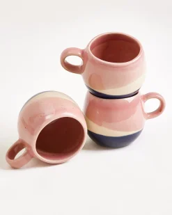 Bica Espressotasse rosa sand dunkelblau