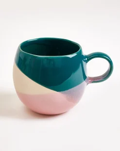 Bica Tasse groß dunkelgrün sand rosa