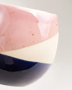 Bica Tasse groß rosa sand dunkelblau 6er-Set