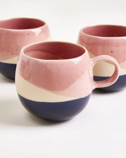 Bica Tasse groß rosa sand dunkelblau 4er-Set