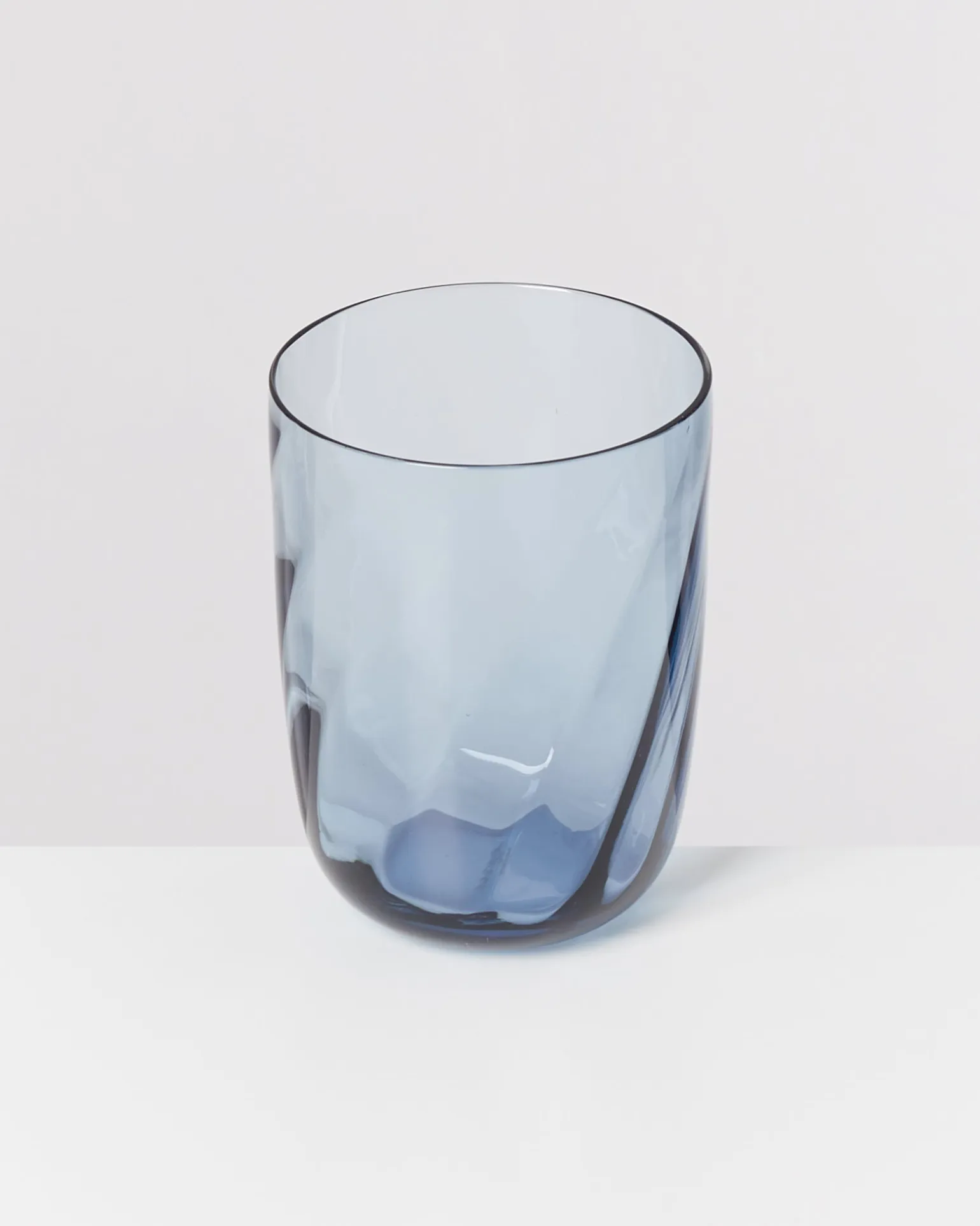 Calma Glas groß swirl blau