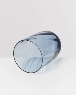 Calma Glas groß swirl blau