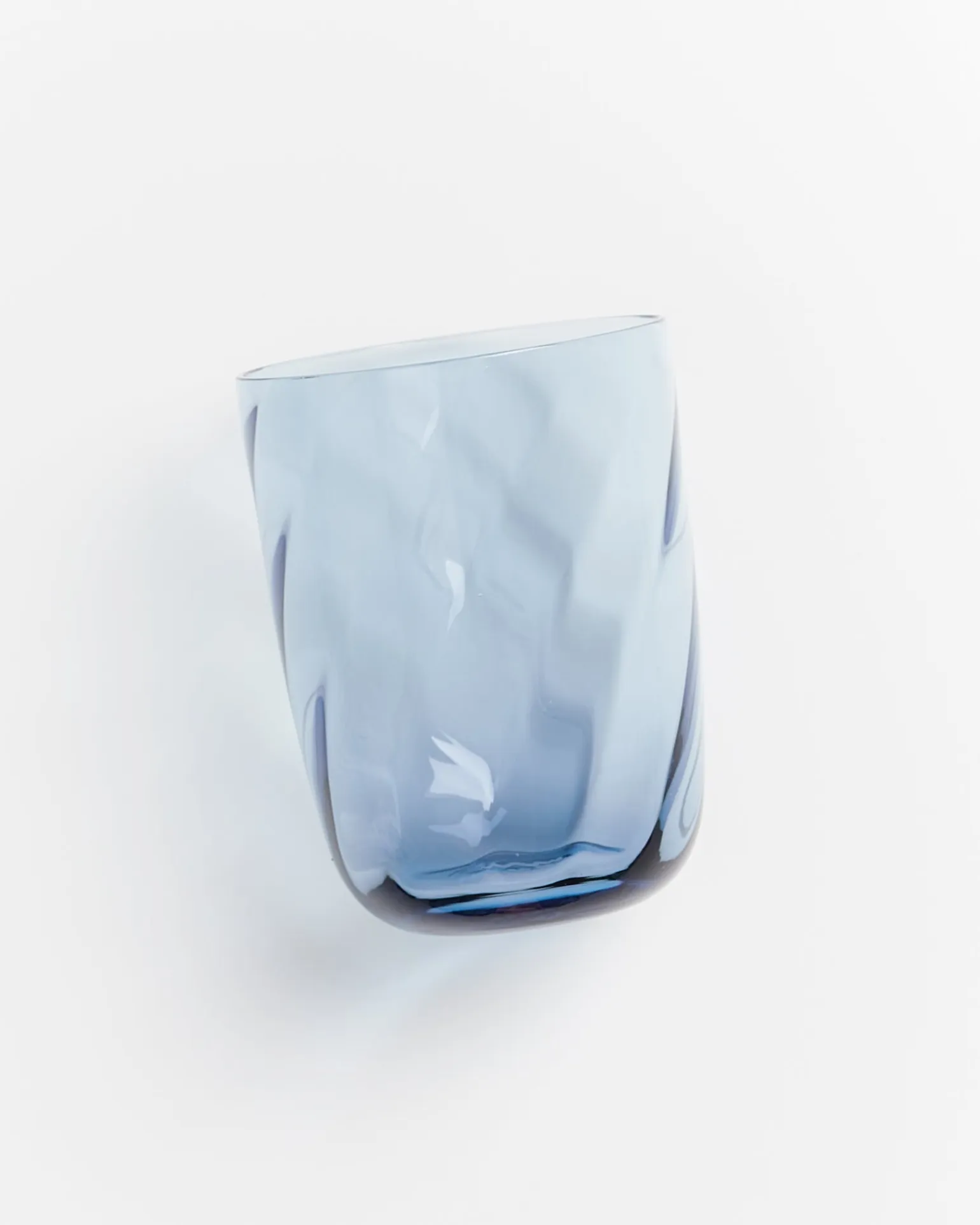 Calma Glas groß swirl blau