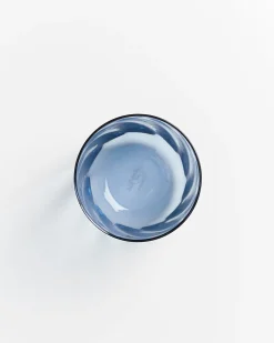 Calma Glas groß swirl blau