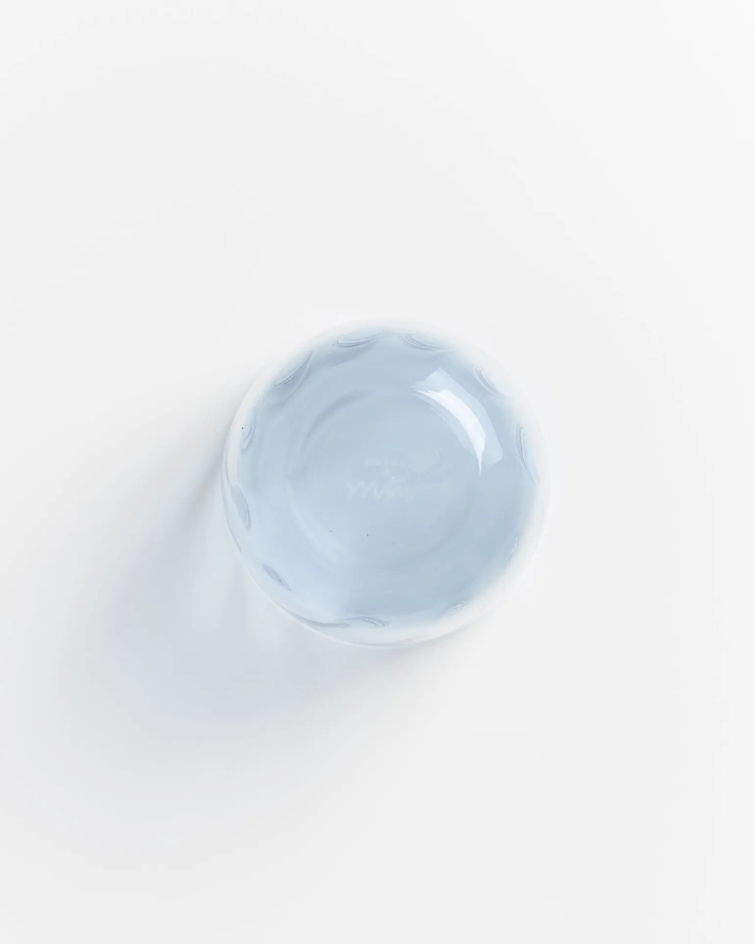 Calma Glas groß swirl blau