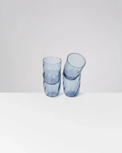 Calma Glas groß swirl blau 4er-Set