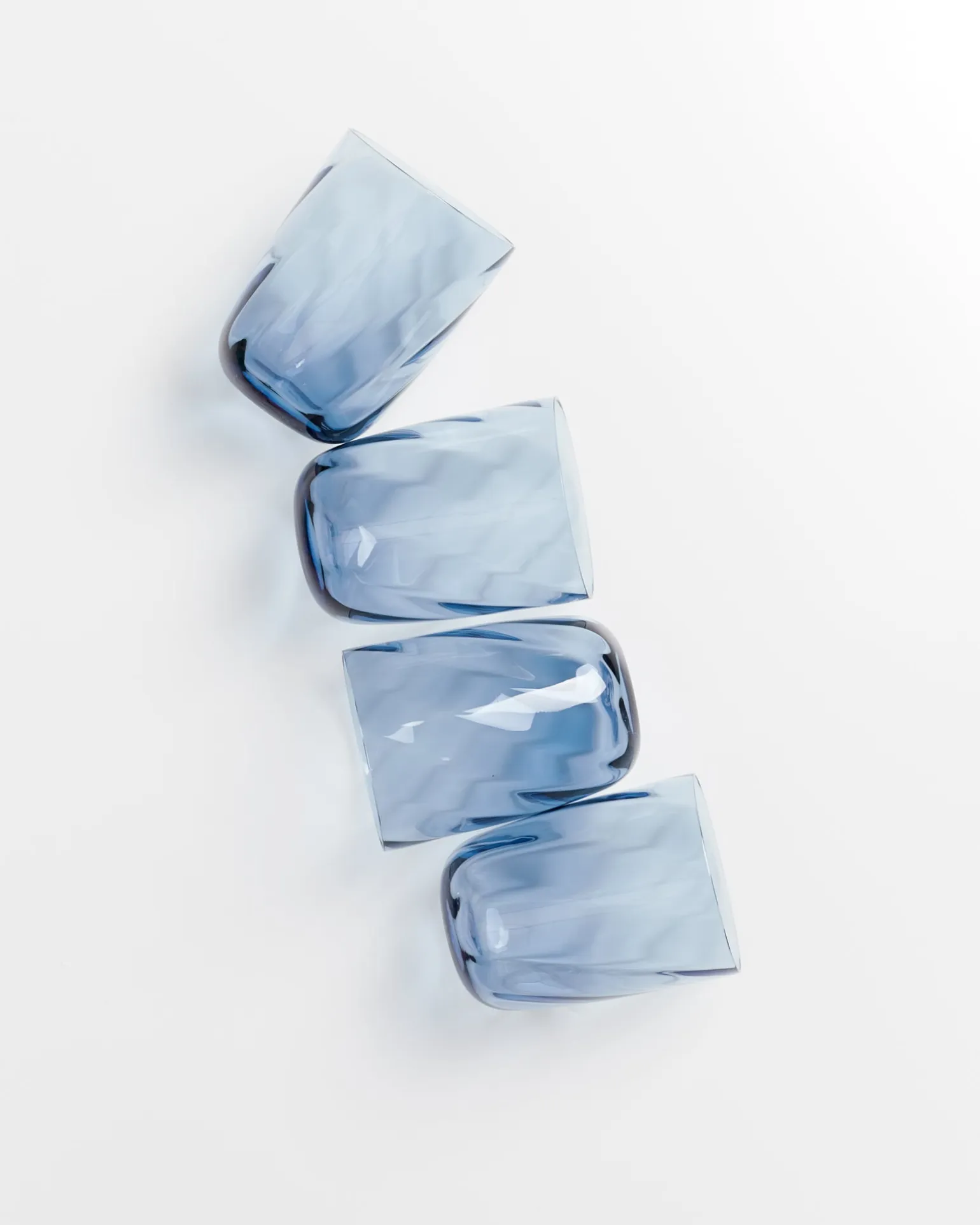 Calma Glas groß swirl blau 4er-Set