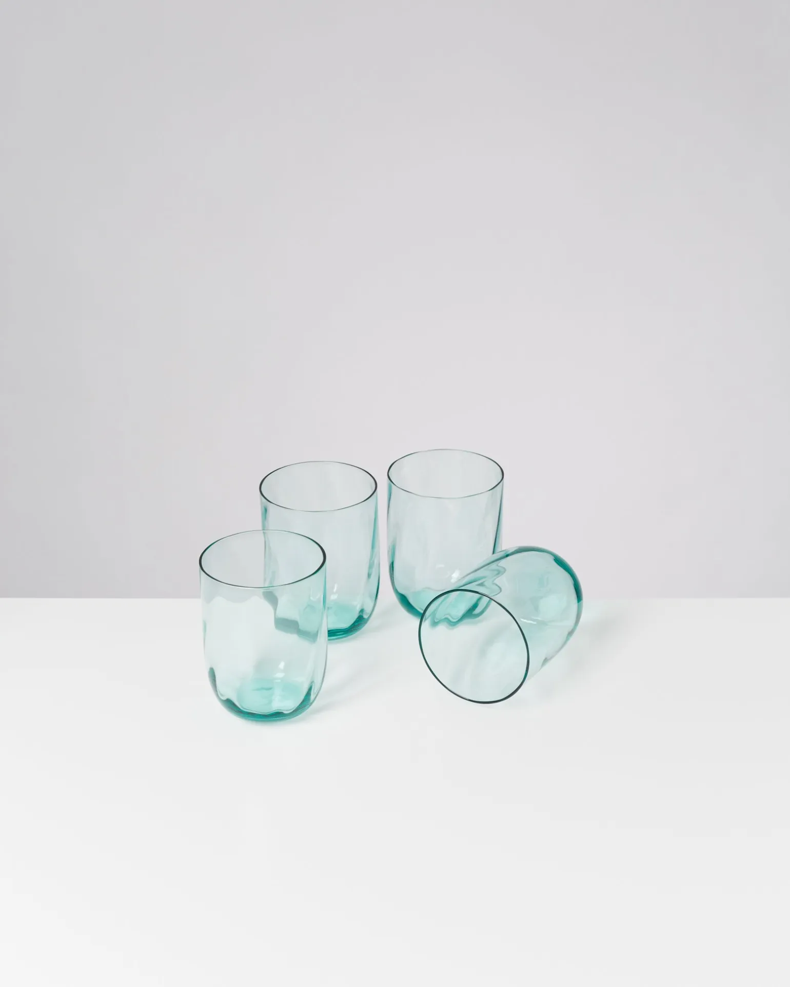 Calma Glas groß swirl grün 4er-Set