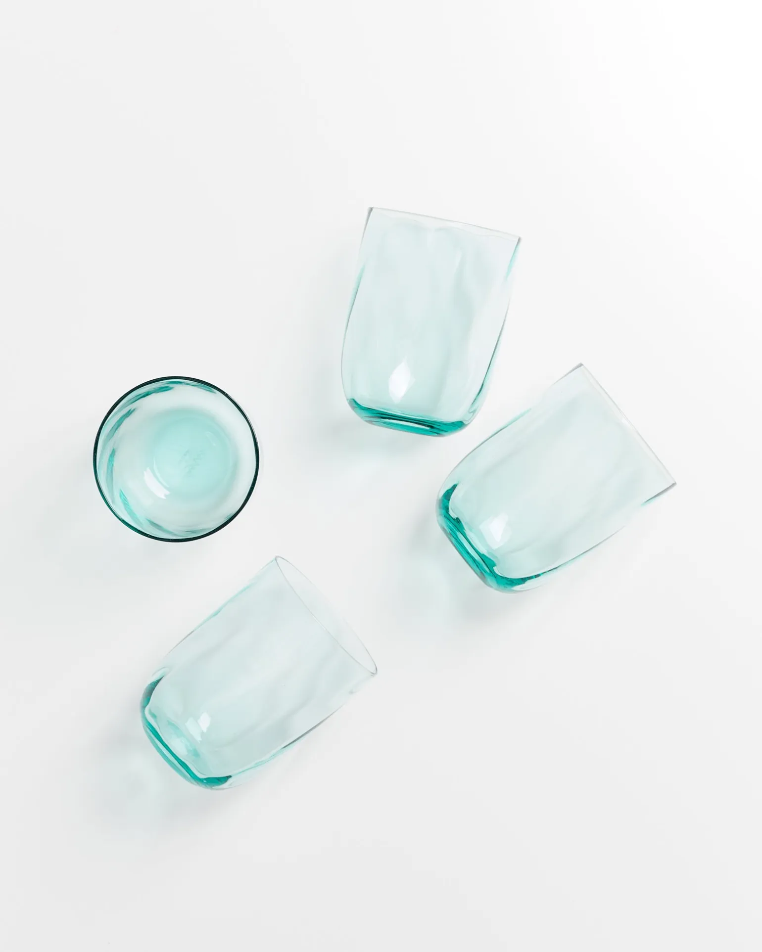 Calma Glas groß swirl grün 4er-Set