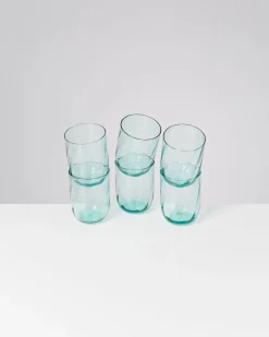 Calma Glas groß swirl grün 6er-Set