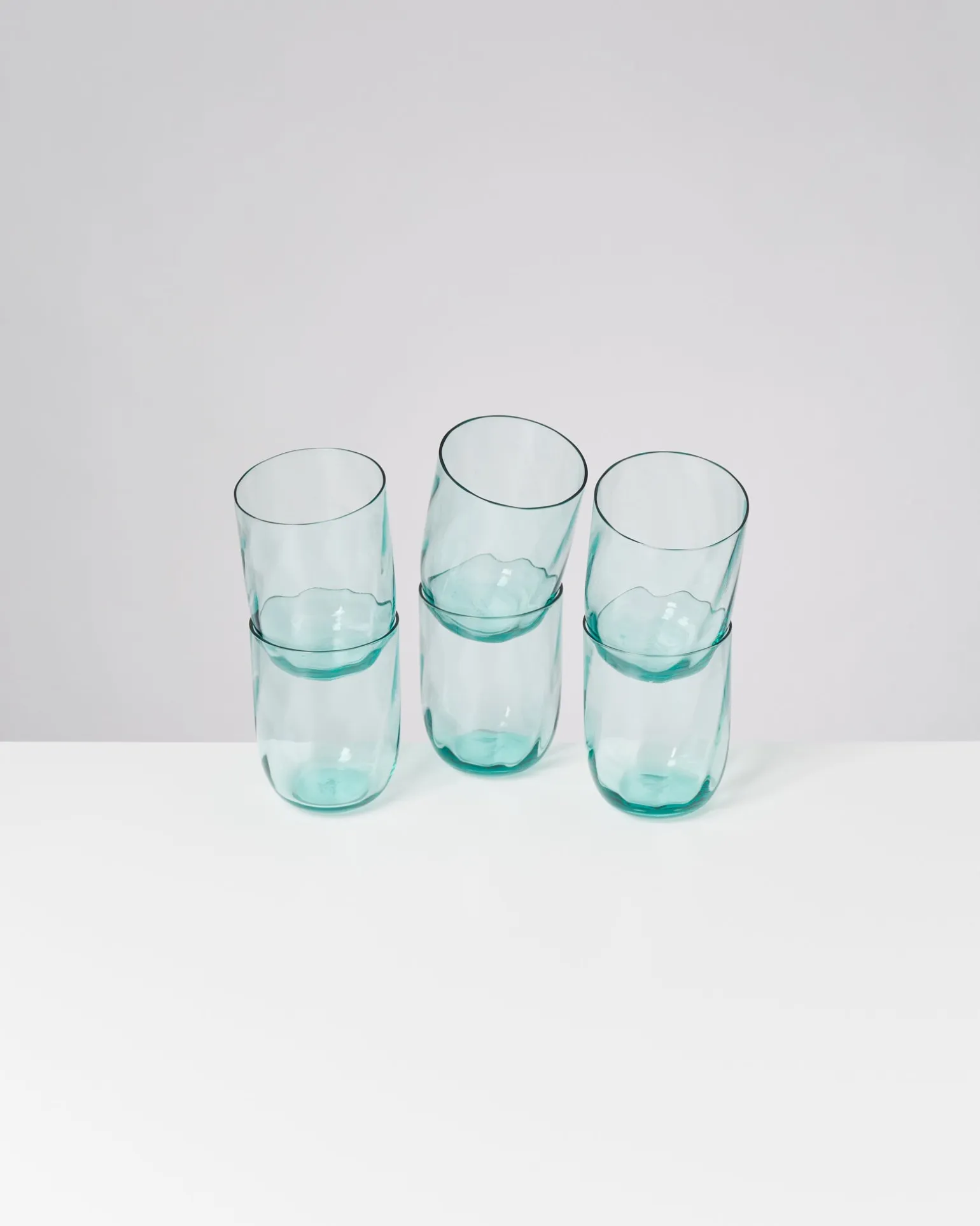 Calma Glas groß swirl grün 6er-Set