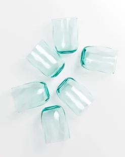 Calma Glas groß swirl grün 6er-Set