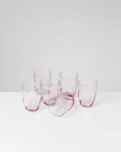 Calma Glas groß swirl lila 6er-Set