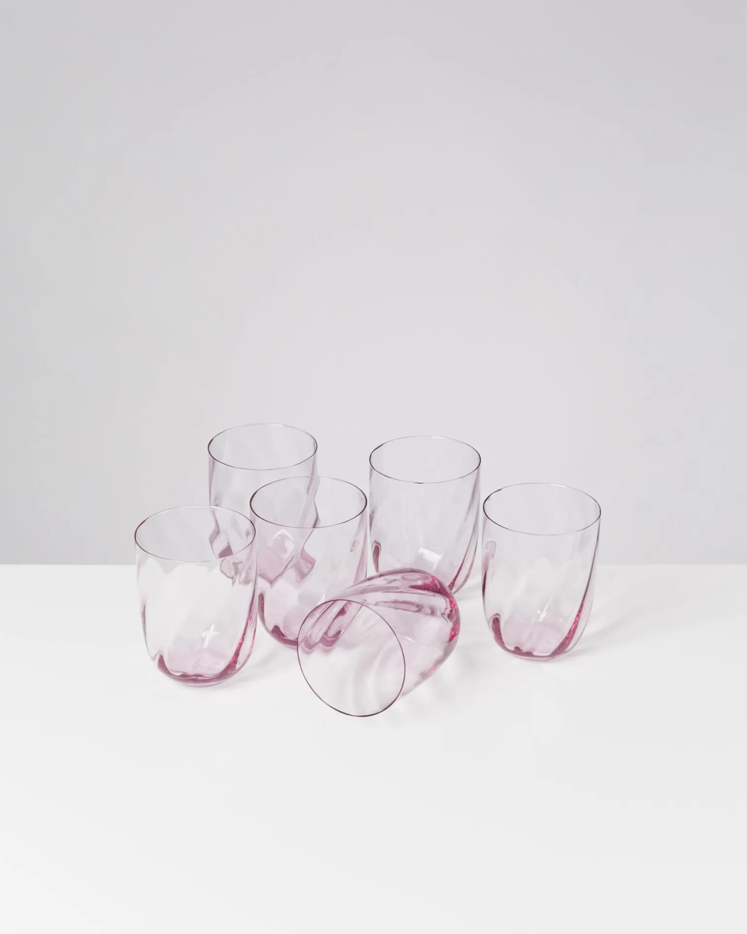 Calma Glas groß swirl lila 6er-Set