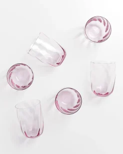 Calma Glas groß swirl lila 6er-Set