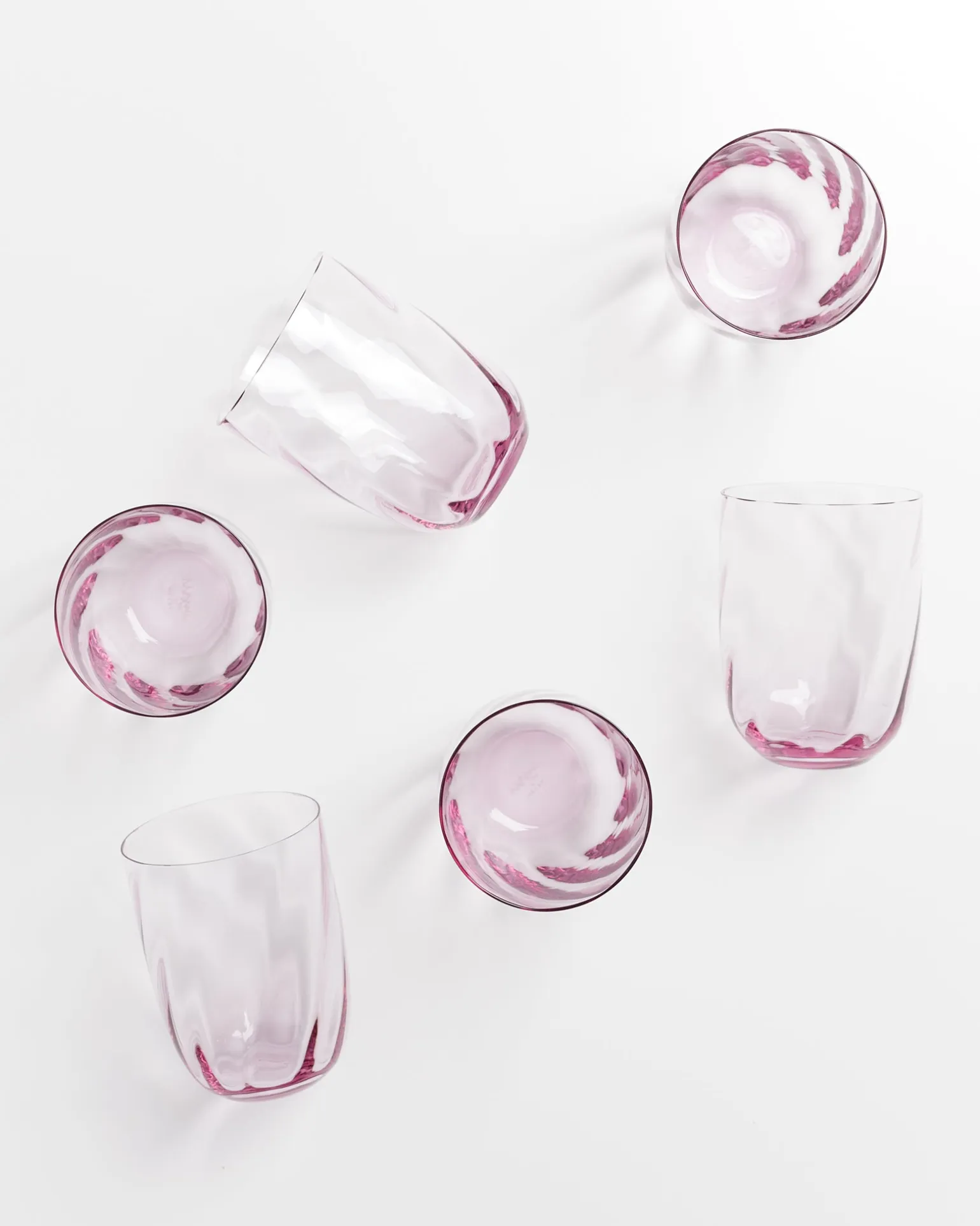 Calma Glas groß swirl lila 6er-Set