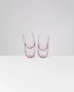 Calma Glas groß swirl lila 4er-Set
