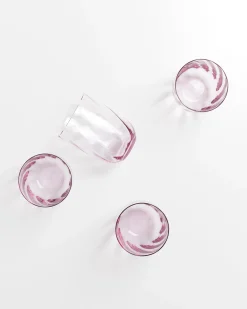 Calma Glas groß swirl lila 4er-Set