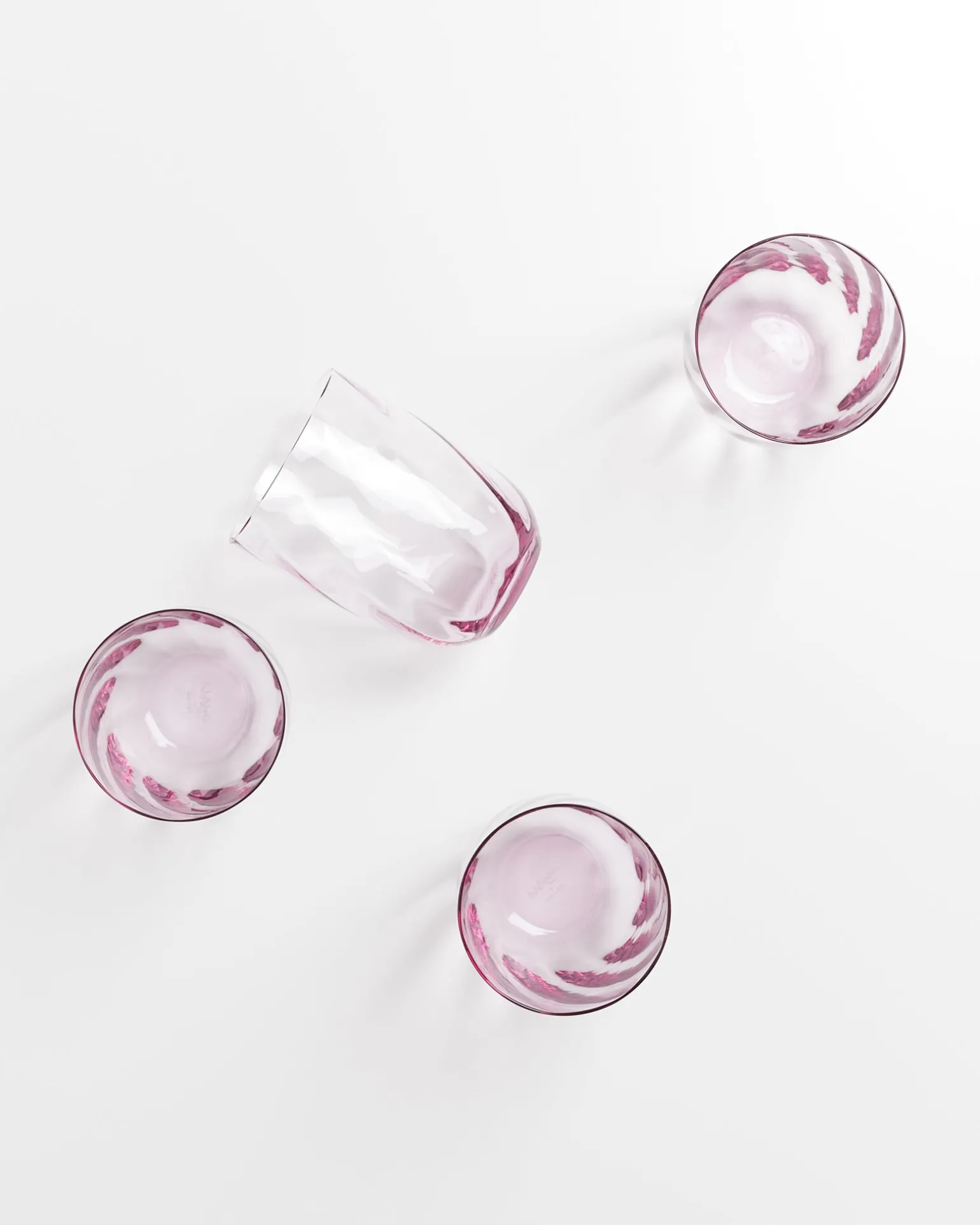 Calma Glas groß swirl lila 4er-Set