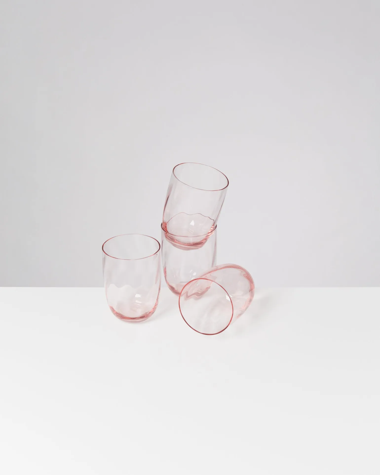 Calma Glas groß swirl rosé 4er-Set