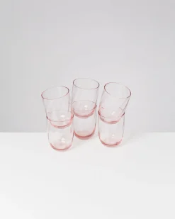 Calma Glas groß swirl rosé 6er-Set