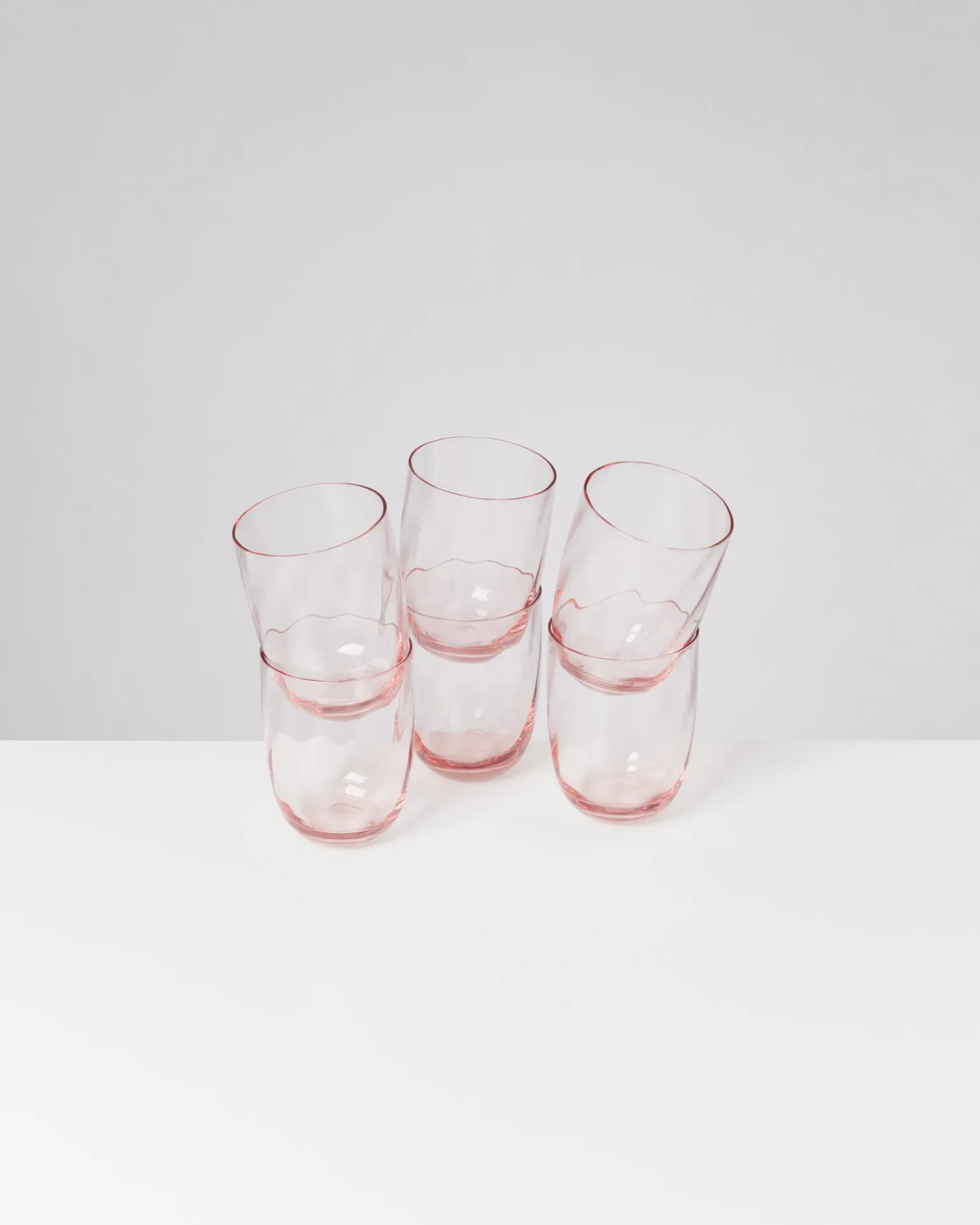 Calma Glas groß swirl rosé 6er-Set