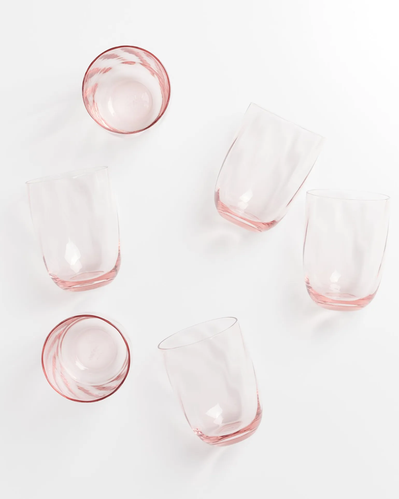 Calma Glas groß swirl rosé 6er-Set