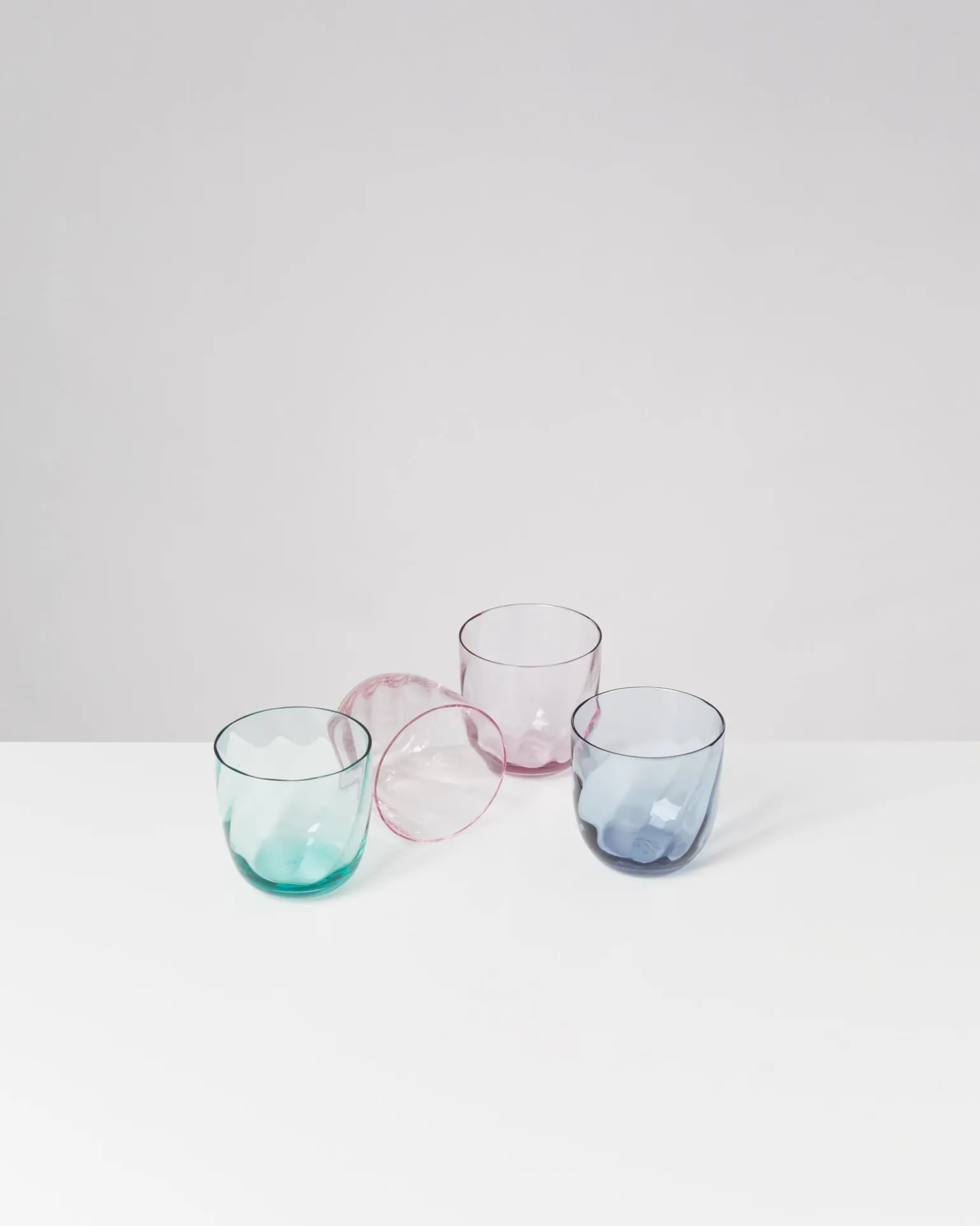 Calma Glas klein swirl blau