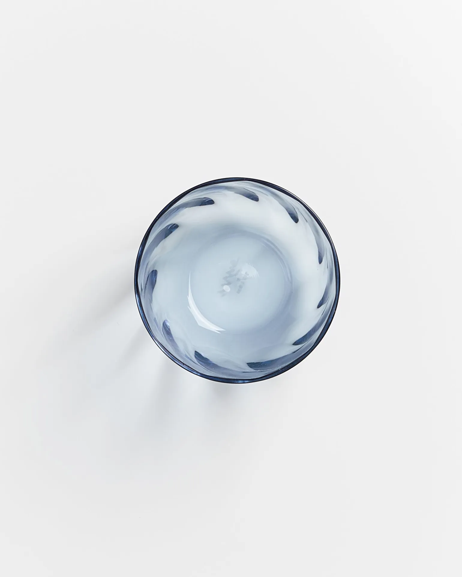 Calma Glas klein swirl blau