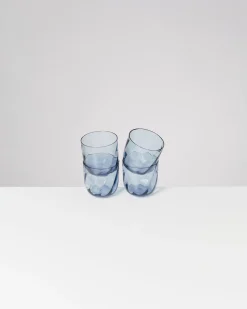 Calma Glas klein swirl blau 4er-Set
