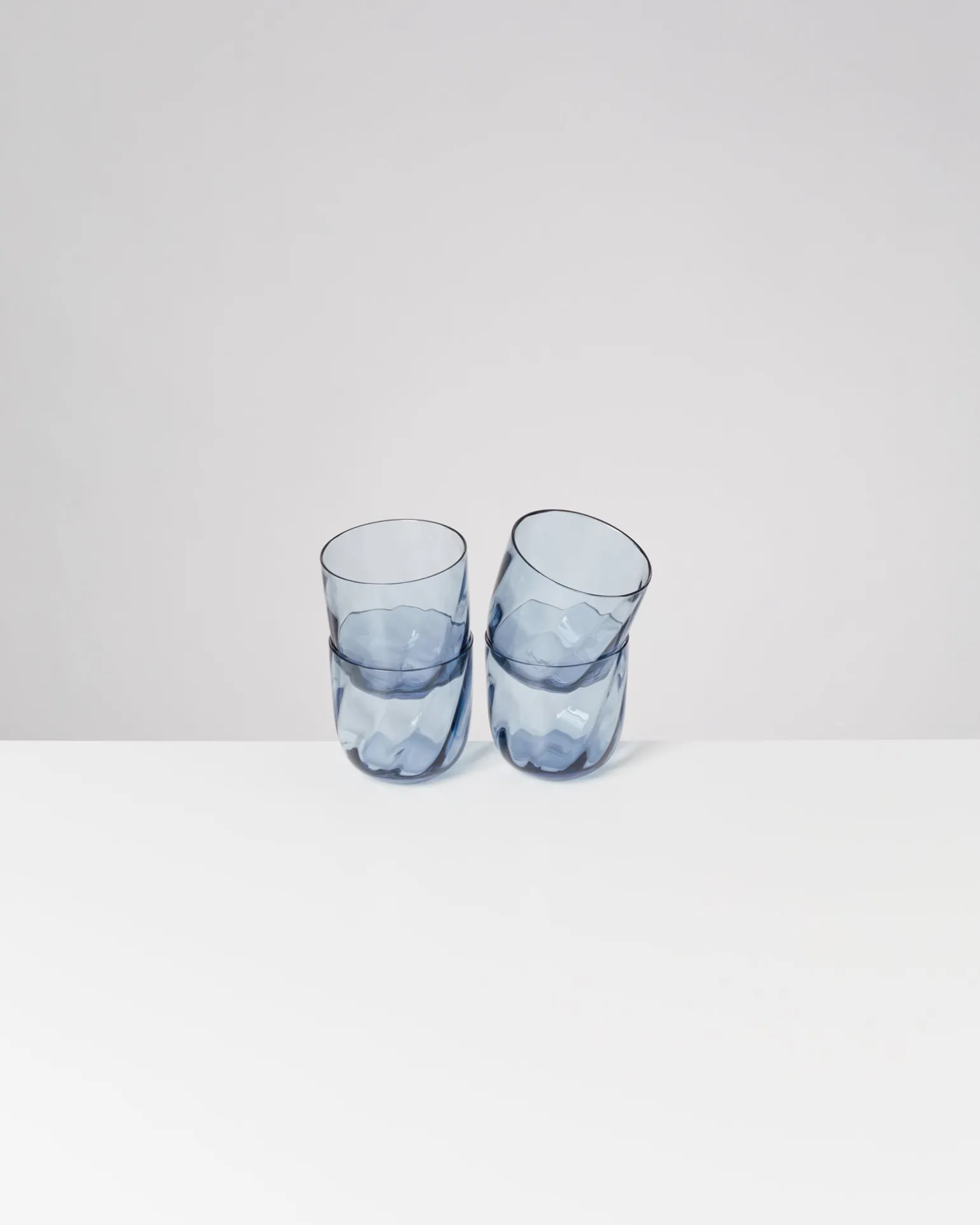 Calma Glas klein swirl blau 4er-Set