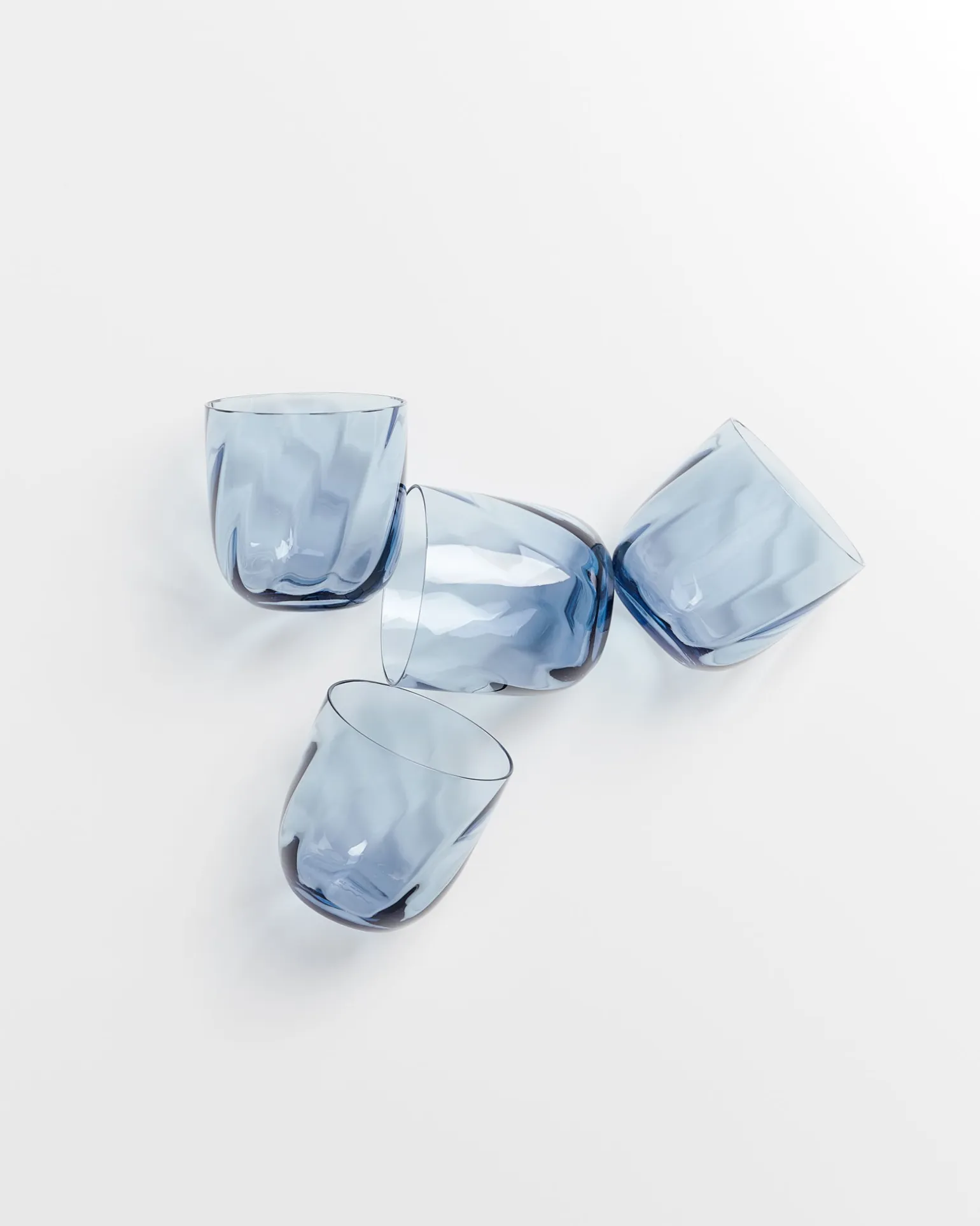 Calma Glas klein swirl blau 4er-Set