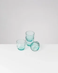 Calma Glas klein swirl grün 4er-Set
