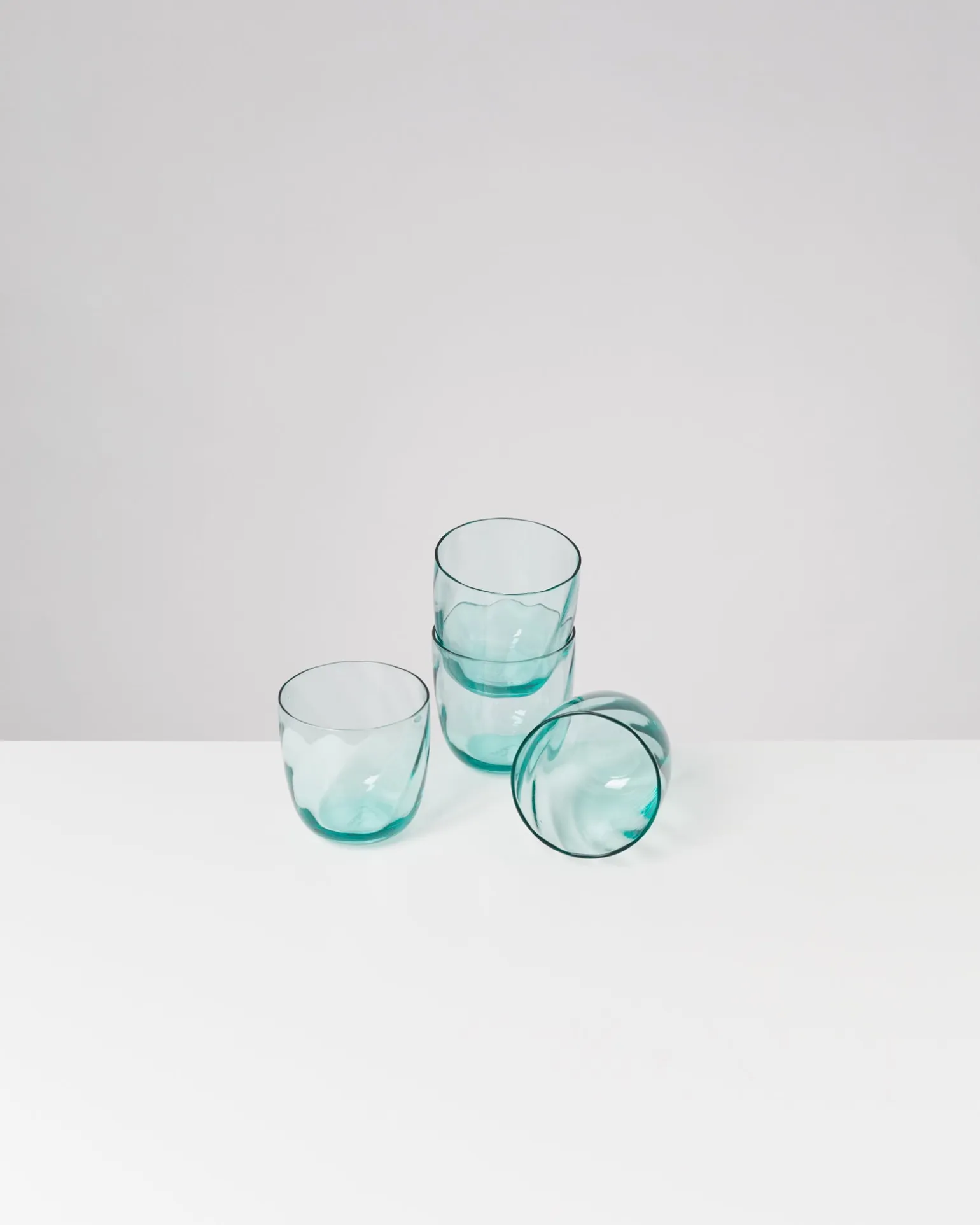 Calma Glas klein swirl grün 4er-Set