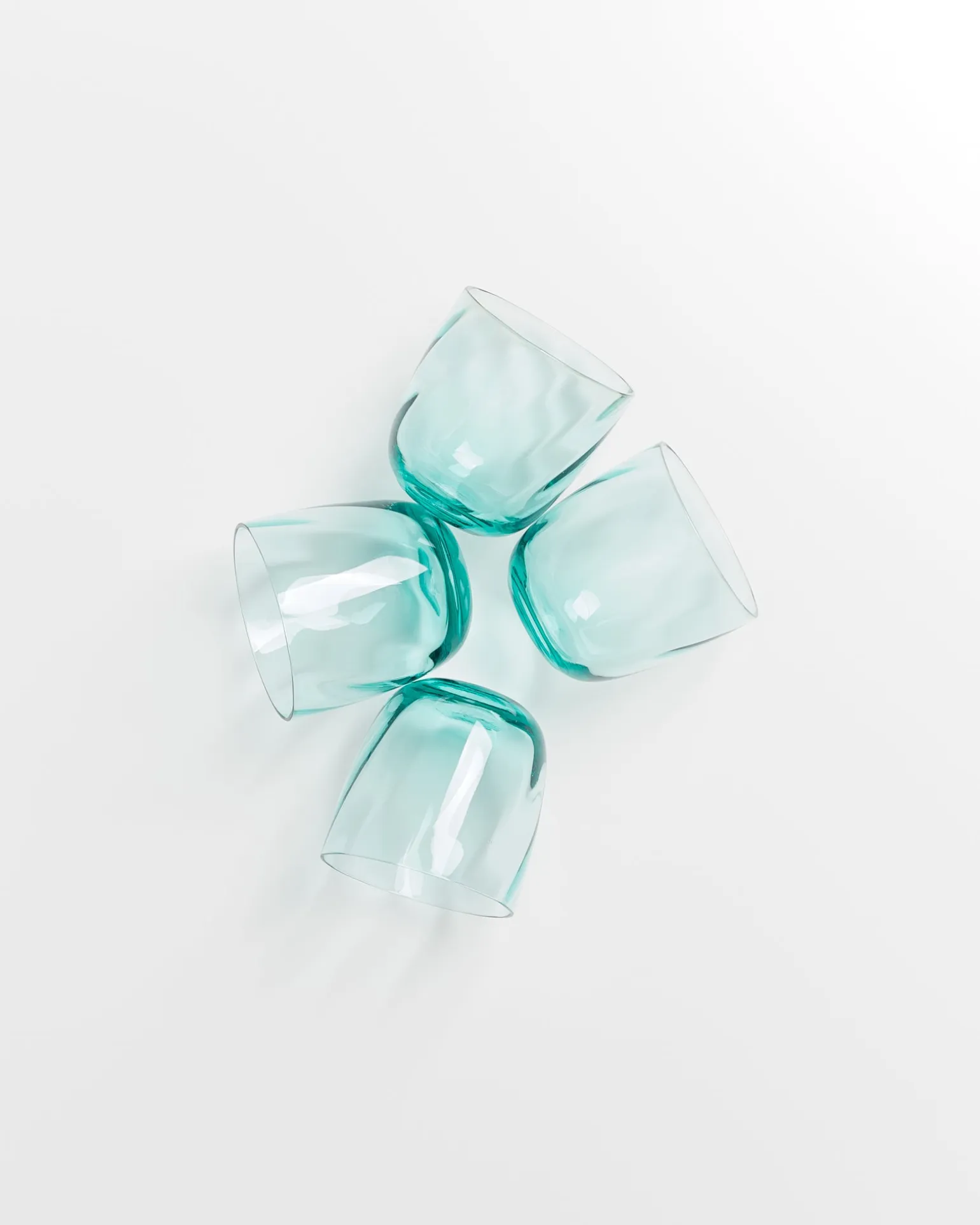 Calma Glas klein swirl grün 4er-Set